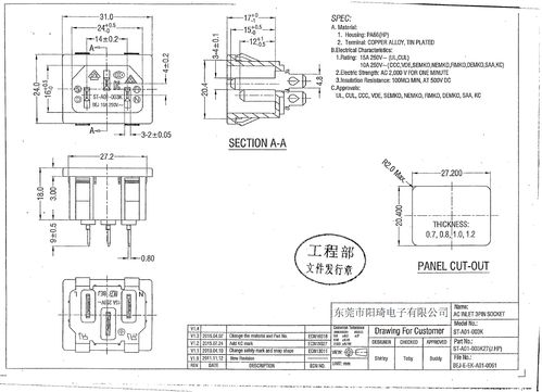 品字插座 220v 15a帶vde認證ac插座廠商